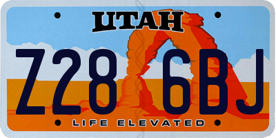 UT license plate Z286BJ
