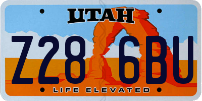 UT license plate Z286BU