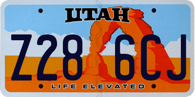 UT license plate Z286CJ