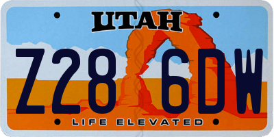 UT license plate Z286DW