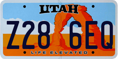 UT license plate Z286EQ