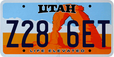 UT license plate Z286ET