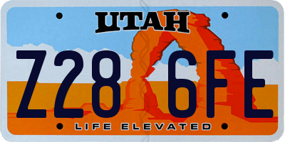 UT license plate Z286FE