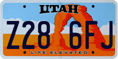 UT license plate Z286FJ