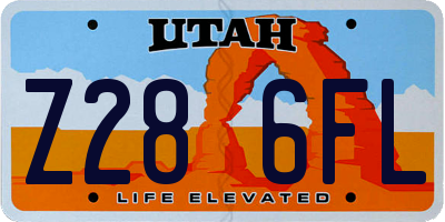 UT license plate Z286FL