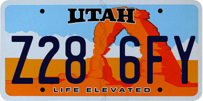 UT license plate Z286FY