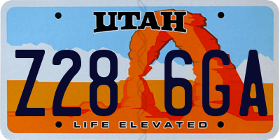 UT license plate Z286GA