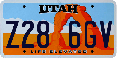 UT license plate Z286GV