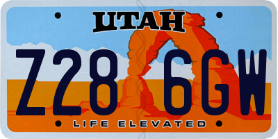UT license plate Z286GW