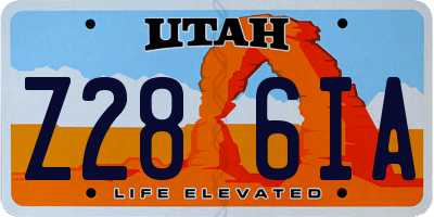 UT license plate Z286IA