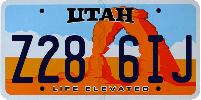 UT license plate Z286IJ