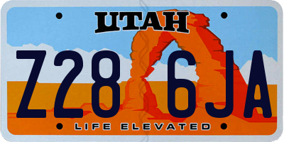 UT license plate Z286JA