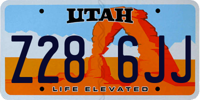 UT license plate Z286JJ