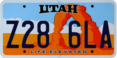 UT license plate Z286LA