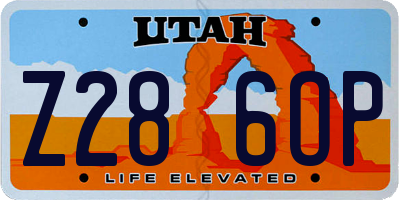 UT license plate Z286OP