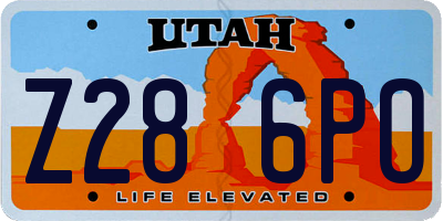 UT license plate Z286PO
