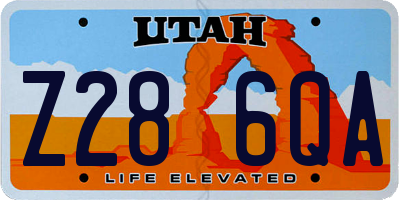 UT license plate Z286QA