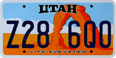 UT license plate Z286QO
