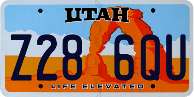 UT license plate Z286QU