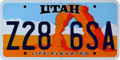 UT license plate Z286SA
