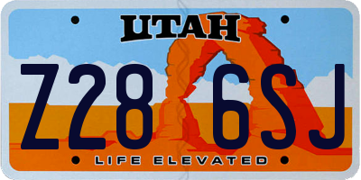 UT license plate Z286SJ