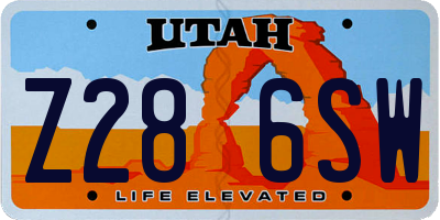 UT license plate Z286SW
