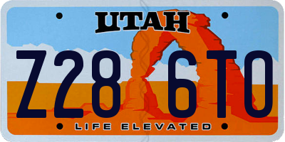 UT license plate Z286TO