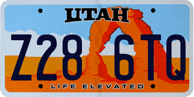 UT license plate Z286TQ