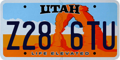 UT license plate Z286TU