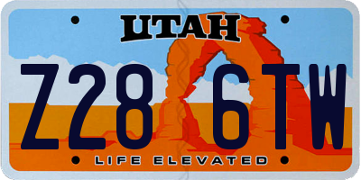 UT license plate Z286TW