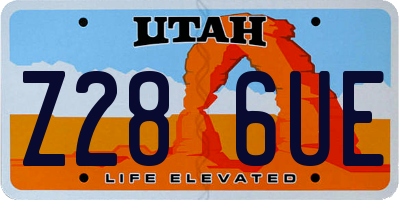 UT license plate Z286UE