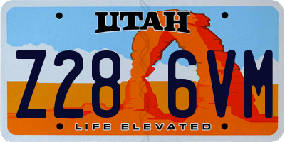 UT license plate Z286VM