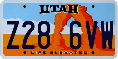 UT license plate Z286VW