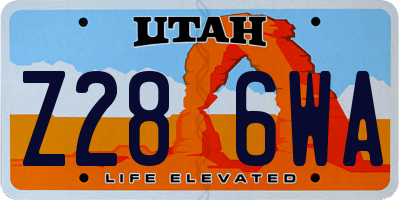 UT license plate Z286WA