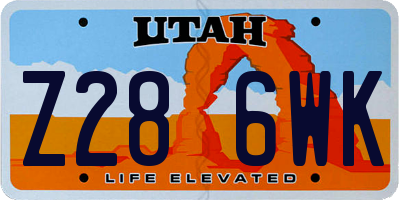 UT license plate Z286WK