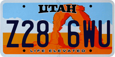 UT license plate Z286WU