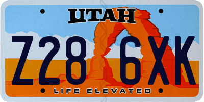 UT license plate Z286XK