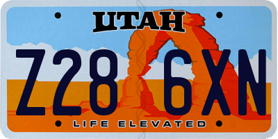 UT license plate Z286XN