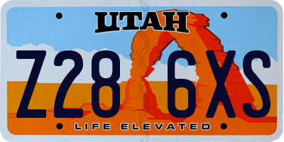 UT license plate Z286XS