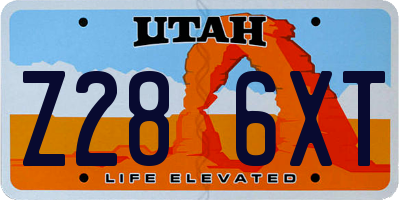UT license plate Z286XT