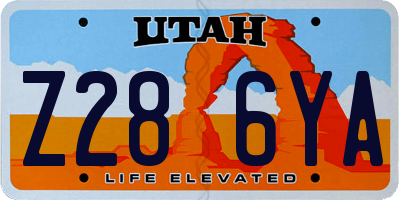 UT license plate Z286YA