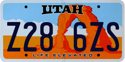 UT license plate Z286ZS