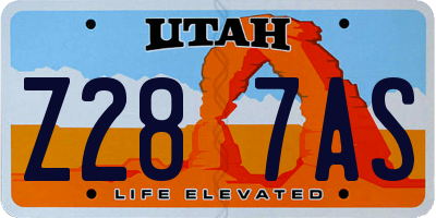 UT license plate Z287AS