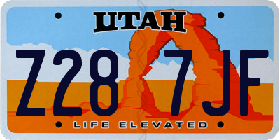 UT license plate Z287JF
