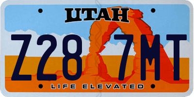 UT license plate Z287MT
