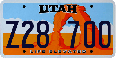 UT license plate Z287OO