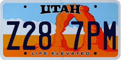 UT license plate Z287PM