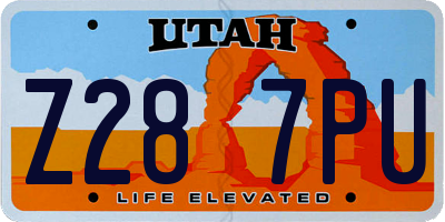 UT license plate Z287PU