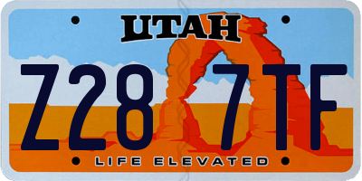 UT license plate Z287TF
