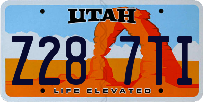 UT license plate Z287TI